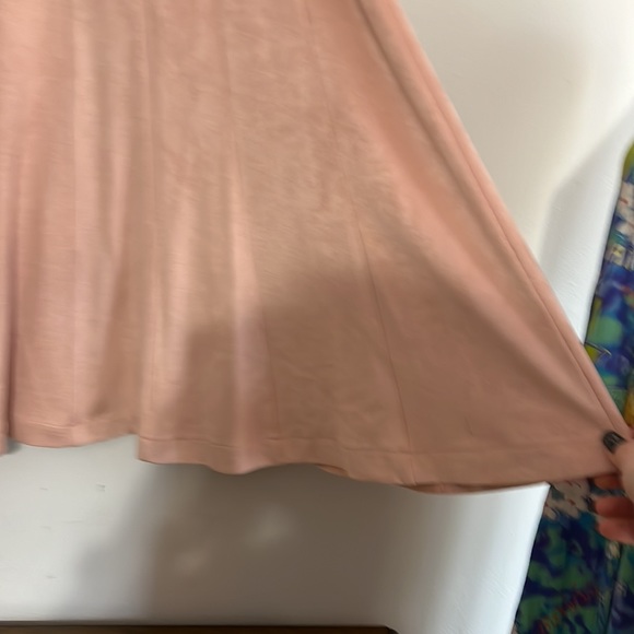 Eloquii Studio Plus Size Light Pink Faux Suede Skirt - Picture 2 of 6